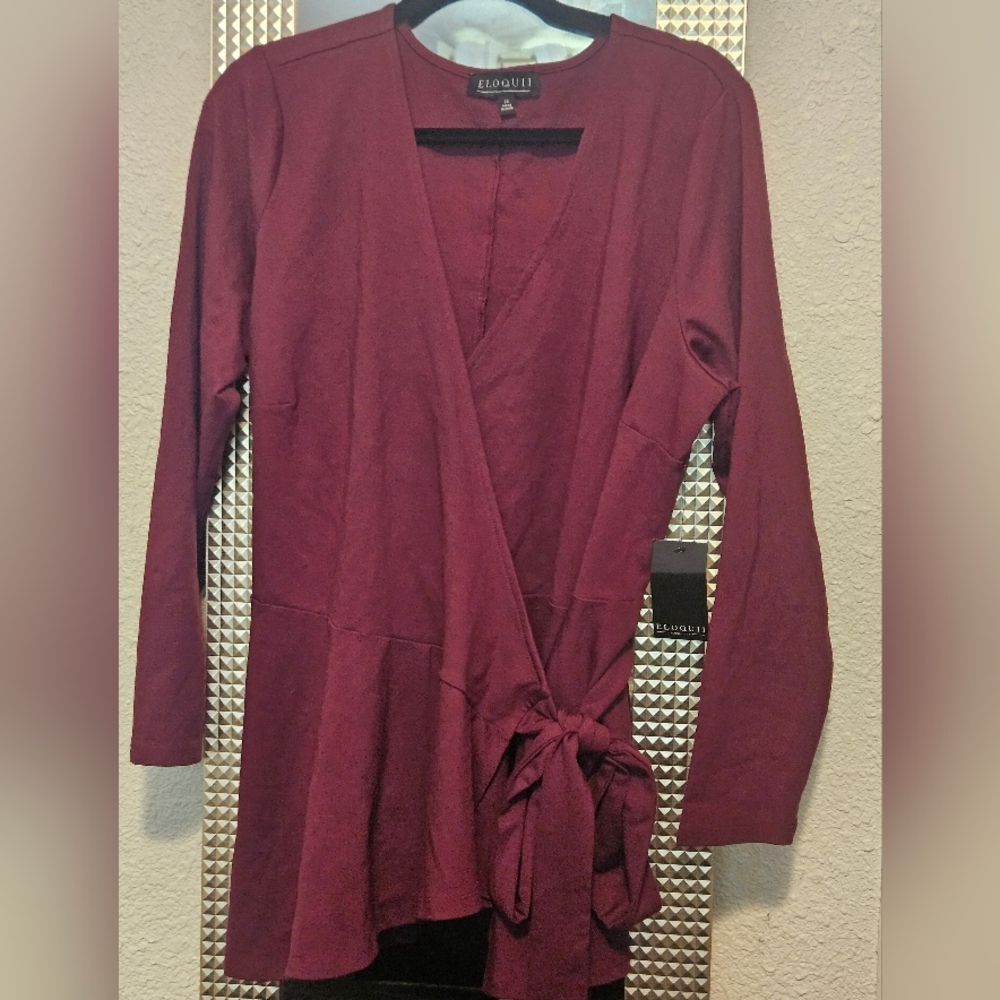 Set of Eloquii Wrap Tops with Peplum Hem